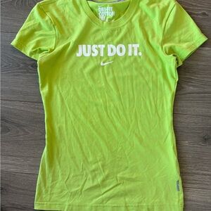 Nike Dri-Fit Cotton Tee — Neon Lime